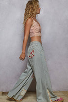 POL Clothing Vintage Striped Patch Pants-Jeans-Pol Clothing-Stuffology - Where Vintage Meets Modern, A Boutique for Real Women in Crosbyton, TX