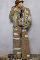 Long sleeve textured woven lace patchwork jacket-Pol Clothing-Stuffology - Where Vintage Meets Modern, A Boutique for Real Women in Crosbyton, TX