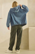 VINTAGE WASH DENIM ZIP-UP HOODIE JACKET-Denim Jacket-Sage + Fig-Stuffology - Where Vintage Meets Modern, A Boutique for Real Women in Crosbyton, TX