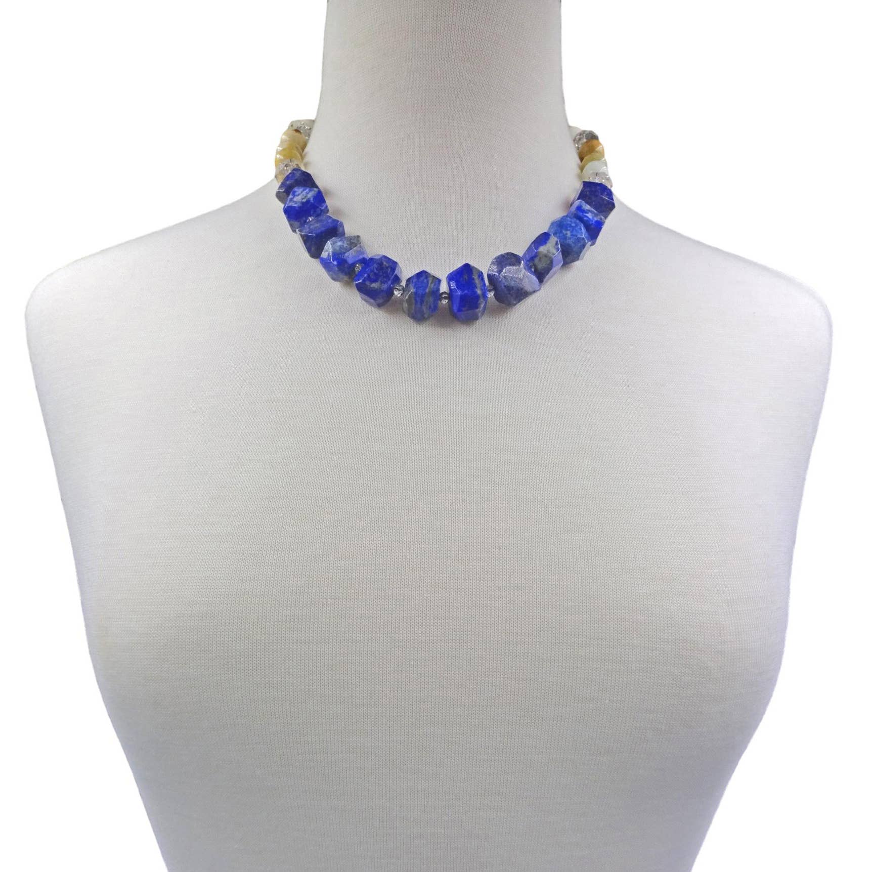 Lapis Lazuli Nugget Mixed Stone Necklace-IST Jewelry-Stuffology - Where Vintage Meets Modern, A Boutique for Real Women in Crosbyton, TX