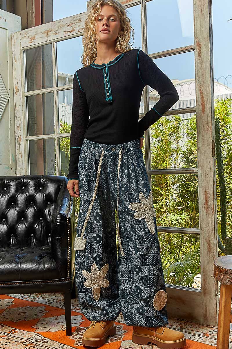 POL Clothing - Thermal Stitch Detail Henley Top-TOP-Pol Clothing-Stuffology - Where Vintage Meets Modern, A Boutique for Real Women in Crosbyton, TX