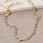 Two Tone U Chain Link Necklace-The Looks by Fame Accessories-Stuffology - Where Vintage Meets Modern, A Boutique for Real Women in Crosbyton, TX