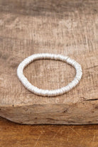 Heishi Disc Boho beaded stretchy bracelet Silver Gold Shell-Bracelets-PennyLine inc-Stuffology - Where Vintage Meets Modern, A Boutique for Real Women in Crosbyton, TX