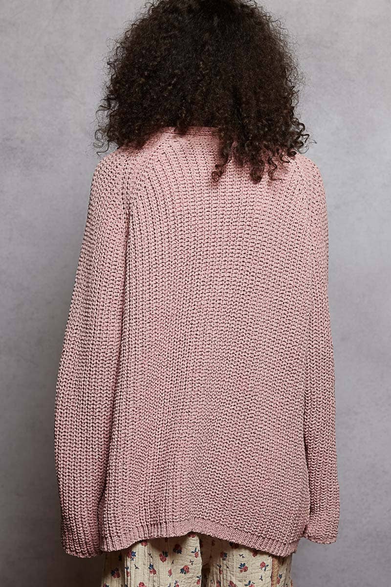 POL Clothing - Long sleeve front pocket chenille sweater open cardigan-Sweater Cardigan-Pol Clothing-Stuffology - Where Vintage Meets Modern, A Boutique for Real Women in Crosbyton, TX