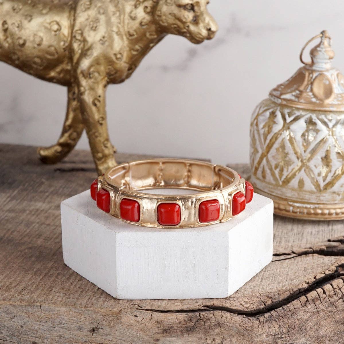 Eternal Glow – Eternity Stretchy Bangle with Cabochons or Pearls-PennyLine inc-Stuffology - Where Vintage Meets Modern, A Boutique for Real Women in Crosbyton, TX