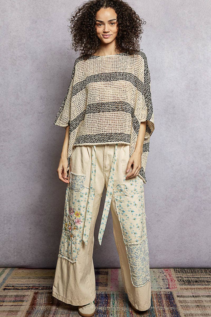 3/4 Sleeve Wide Neck Airy Textured Knit Top-Pol Clothing-Stuffology - Where Vintage Meets Modern, A Boutique for Real Women in Crosbyton, TX