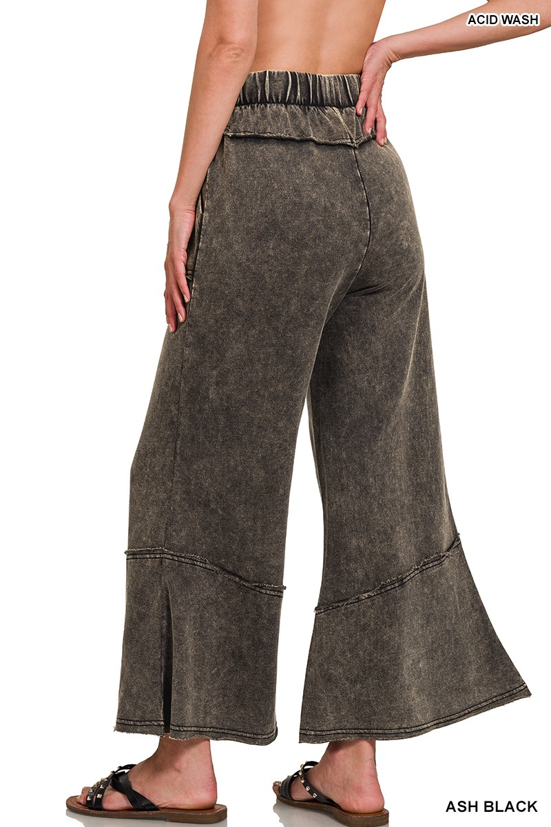 Black Exposed-Seam Flare Hem Pants with Pockets-Pants-ZENANA-Stuffology - Where Vintage Meets Modern, A Boutique for Real Women in Crosbyton, TX