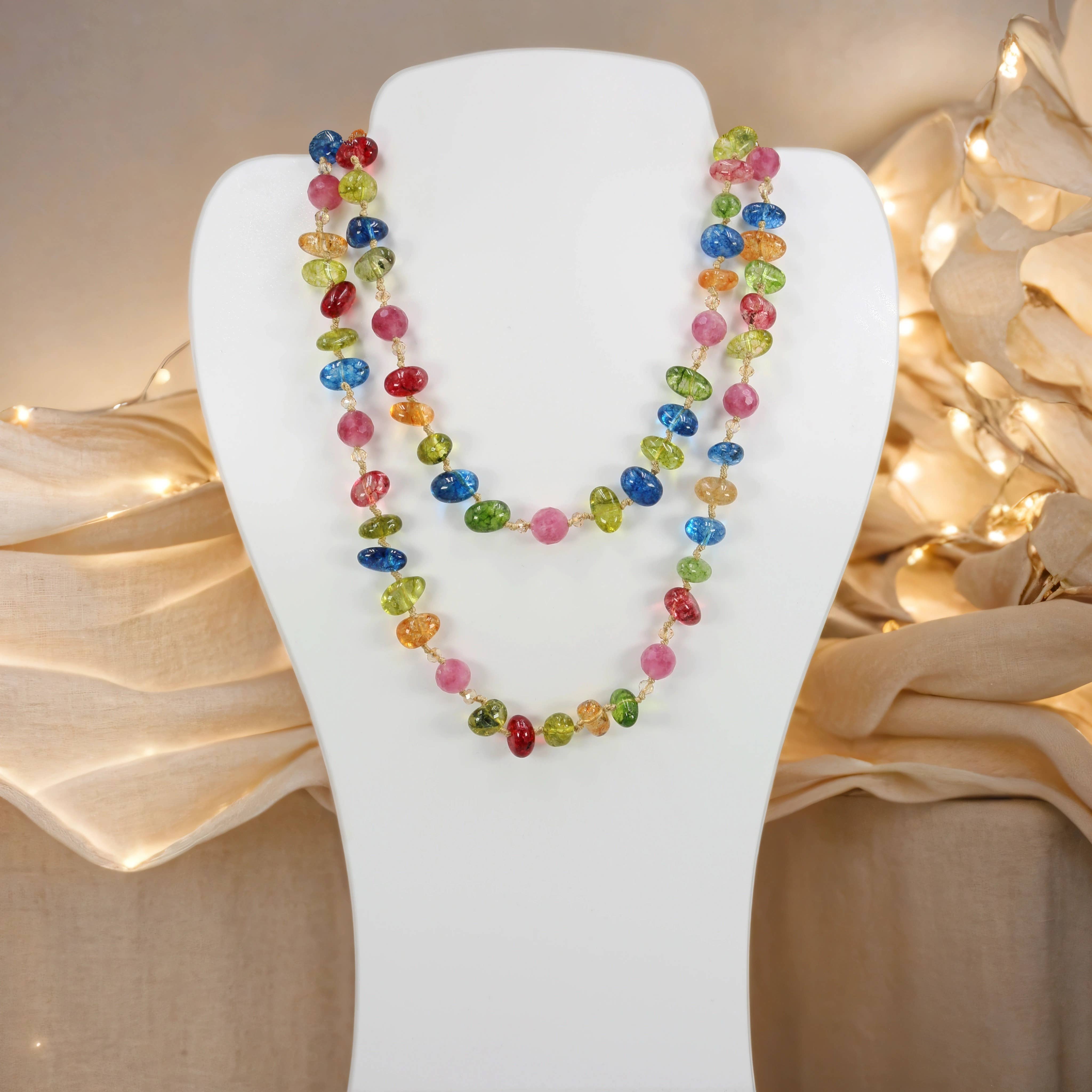 Agate Multicolor Necklace-Necklaces-IST Jewelry-Stuffology - Where Vintage Meets Modern, A Boutique for Real Women in Crosbyton, TX