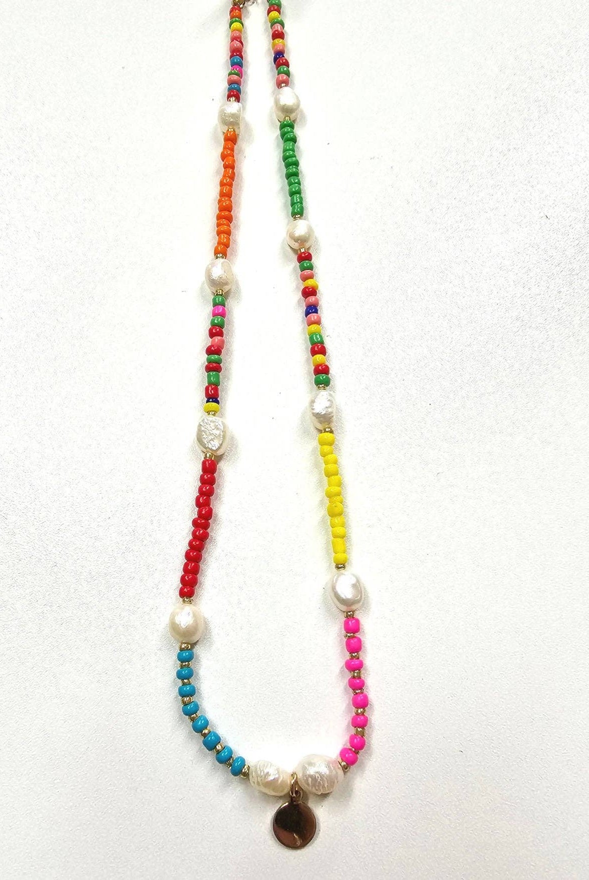 Multi-color beaded necklace | Stuffology Boutique-Necklaces-Pink Panache Brands-Stuffology - Where Vintage Meets Modern, A Boutique for Real Women in Crosbyton, TX