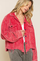 Distressed Hem Corduroy Jacket /Stuffology Boutique-Jackets-Pol Clothing-Stuffology - Where Vintage Meets Modern, A Boutique for Real Women in Crosbyton, TX