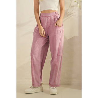 Acid Wash Wide Leg Pink Denim Pants-Pants-Sage + Fig-Stuffology - Where Vintage Meets Modern, A Boutique for Real Women in Crosbyton, TX