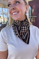 Tan Check Wild Rag-Wild Rags-Stuffology Boutique-Stuffology - Where Vintage Meets Modern, A Boutique for Real Women in Crosbyton, TX