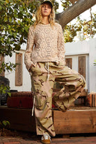 Round neck open knitted crochet solid sweater-Sweaters-Pol Clothing-Stuffology - Where Vintage Meets Modern, A Boutique for Real Women in Crosbyton, TX