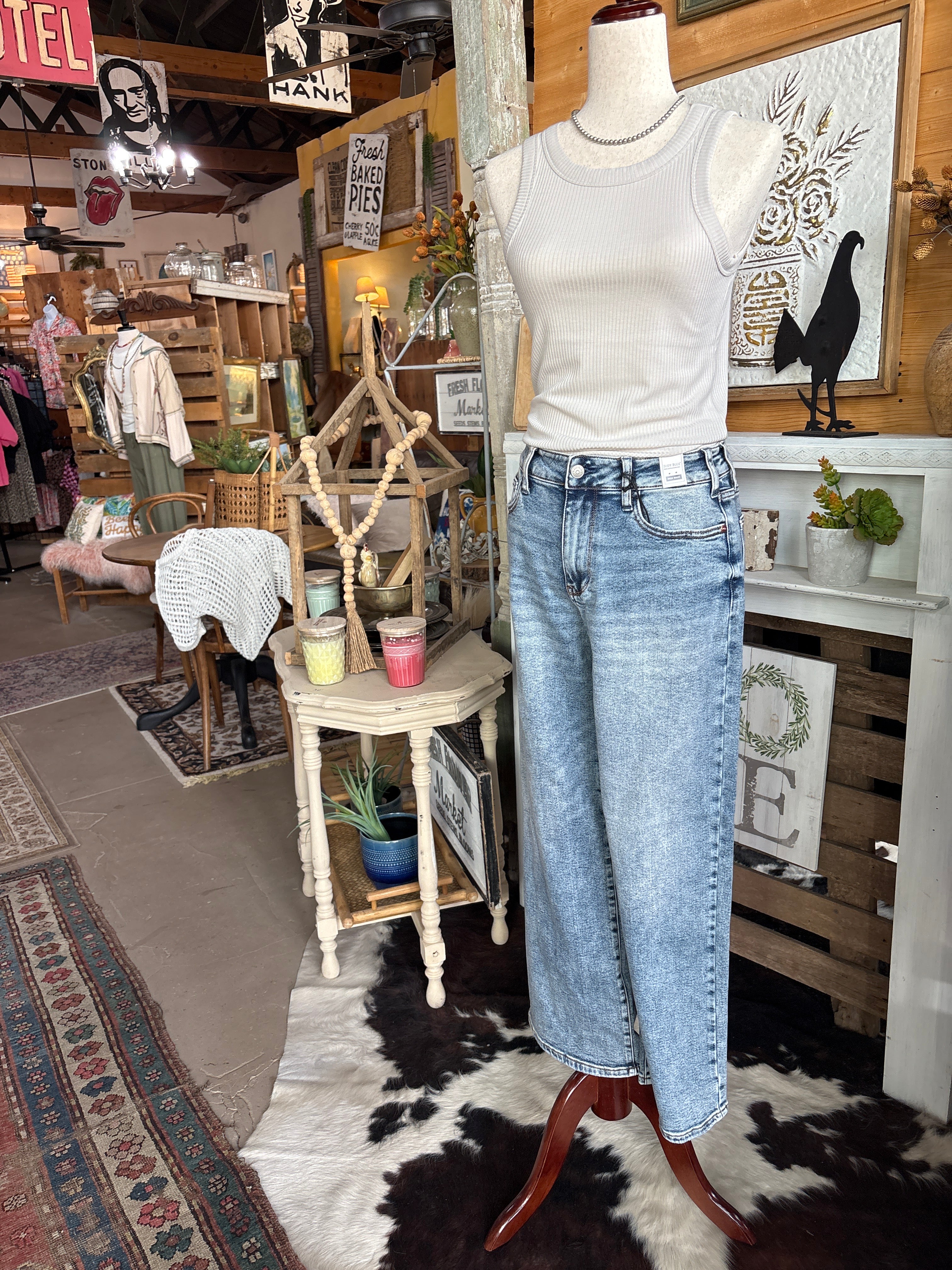 Judy Blue High Waist Baggy Fit Jeans-JUDY BLUE-Stuffology - Where Vintage Meets Modern, A Boutique for Real Women in Crosbyton, TX