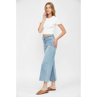 Mica Crop Wide Leg Jeans-Jeans-Mica Denim-Stuffology - Where Vintage Meets Modern, A Boutique for Real Women in Crosbyton, TX