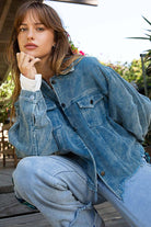 Distressed Hem Corduroy Jacket /Stuffology Boutique-Jackets-Pol Clothing-Stuffology - Where Vintage Meets Modern, A Boutique for Real Women in Crosbyton, TX