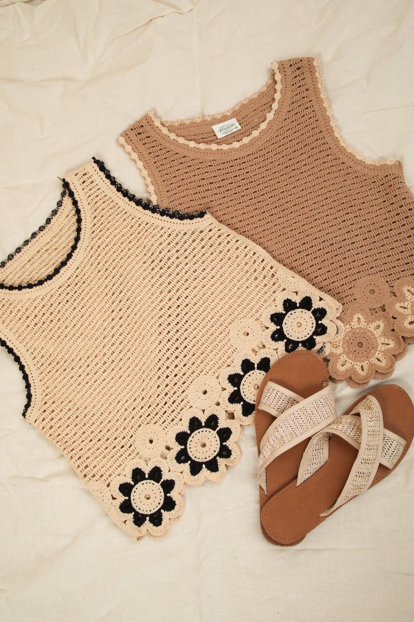 Floral Trim Detail Crochet Top-TOP-VERY J-Stuffology - Where Vintage Meets Modern, A Boutique for Real Women in Crosbyton, TX