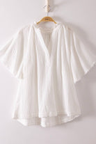Mineral Washed Gauze Blouse Top-Top-VERY J-Stuffology - Where Vintage Meets Modern, A Boutique for Real Women in Crosbyton, TX
