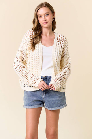 CROCHET FISHNET CROPPED OPEN CARDIGAN-Cardigan-Doe and Rae-Stuffology - Where Vintage Meets Modern, A Boutique for Real Women in Crosbyton, TX