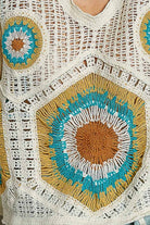 V-Neck Granny Circle Motif Scalloped Edge Crochet Top-Crochet Top-Pol Clothing-Stuffology - Where Vintage Meets Modern, A Boutique for Real Women in Crosbyton, TX