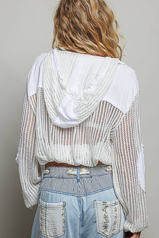 POL Clothing Open Knit Frayed Jacket-Jackets-Pol Clothing-Stuffology - Where Vintage Meets Modern, A Boutique for Real Women in Crosbyton, TX