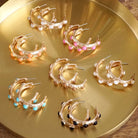 Jeweled Bubble Hoop Earrings – Colorful Acrylic Cabochons-PennyLine inc-Stuffology - Where Vintage Meets Modern, A Boutique for Real Women in Crosbyton, TX