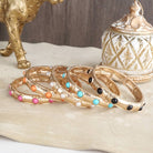 Timeless Charm – Slim Cabochon Eternity Bangle-Bracelets-PennyLine inc-Stuffology - Where Vintage Meets Modern, A Boutique for Real Women in Crosbyton, TX
