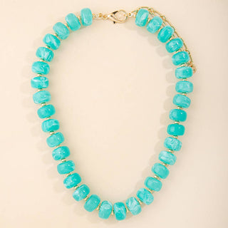 Marbled Chunky Rondelle Bead Statement Necklace-Anarchy Street-Stuffology - Where Vintage Meets Modern, A Boutique for Real Women in Crosbyton, TX