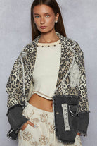 V-neck long sleeve crochet patch printed twill woven jacket-Jackets-Pol Clothing-Stuffology - Where Vintage Meets Modern, A Boutique for Real Women in Crosbyton, TX