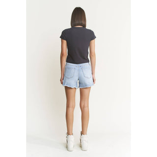 High Waisted Frayed Mica Denim Shorts-Shorts-Mica Denim-Stuffology - Where Vintage Meets Modern, A Boutique for Real Women in Crosbyton, TX