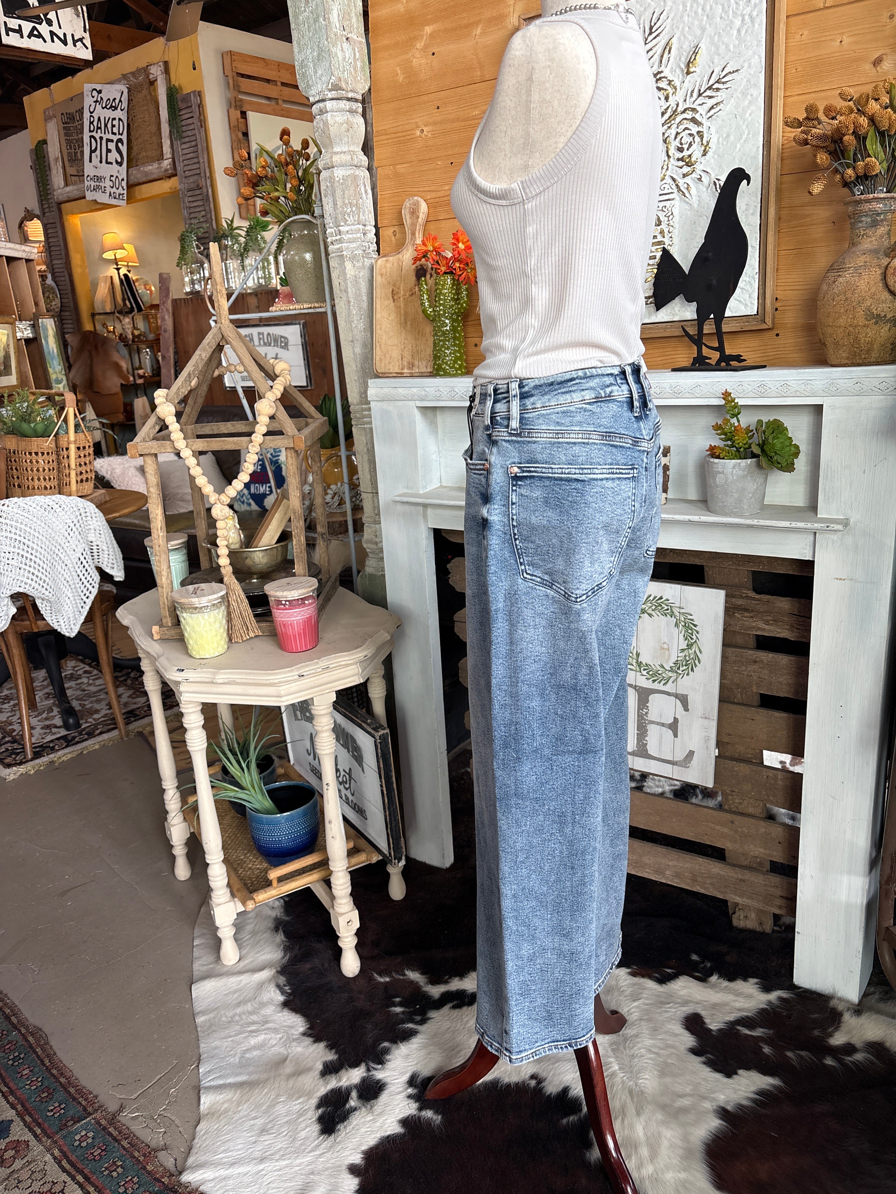 Judy Blue High Waist Baggy Fit Jeans-JUDY BLUE-Stuffology - Where Vintage Meets Modern, A Boutique for Real Women in Crosbyton, TX