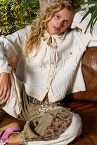 Vintage Wash Double Gauze Hoodie Jacket-Hoodie-Pol Clothing-Stuffology - Where Vintage Meets Modern, A Boutique for Real Women in Crosbyton, TX