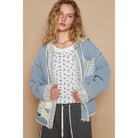 Vintage Washed Crochet Details Denim Jacket/Stuffology Boutique-Jackets-Pol Clothing-Stuffology - Where Vintage Meets Modern, A Boutique for Real Women in Crosbyton, TX