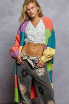 POL Clothing Color Block Maxi Sweater Cardigan-Sweater Cardigan-Pol Clothing-Stuffology - Where Vintage Meets Modern, A Boutique for Real Women in Crosbyton, TX