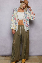 POL Clothing Floral Sweater Cardigan-Cardigan-Pol Clothing-Stuffology - Where Vintage Meets Modern, A Boutique for Real Women in Crosbyton, TX
