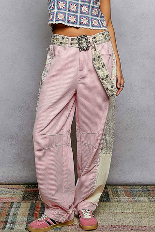 Floral Printed Metal Square Buckle Belt-BELT-Pol Clothing-Stuffology - Where Vintage Meets Modern, A Boutique for Real Women in Crosbyton, TX