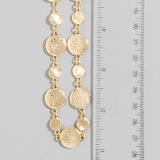 Metallic Hammered Coins Chain Necklace-Necklaces-The Looks by Fame Accessories-Stuffology - Where Vintage Meets Modern, A Boutique for Real Women in Crosbyton, TX