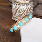 Eternity Statement Bangle Gold Tone Turquoise-Bracelets-PennyLine inc-Stuffology - Where Vintage Meets Modern, A Boutique for Real Women in Crosbyton, TX