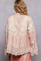 Long Sleeve Embroidered Scalloped Edge Shirt Top-Pol Clothing-Stuffology - Where Vintage Meets Modern, A Boutique for Real Women in Crosbyton, TX