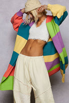 POL Clothing Color Block Maxi Sweater Cardigan-Sweater Cardigan-Pol Clothing-Stuffology - Where Vintage Meets Modern, A Boutique for Real Women in Crosbyton, TX