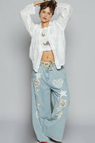 POL Clothing Long Sleeve Floral Embroidered Shirt-Shirt / Jacket-Pol Clothing-Stuffology - Where Vintage Meets Modern, A Boutique for Real Women in Crosbyton, TX