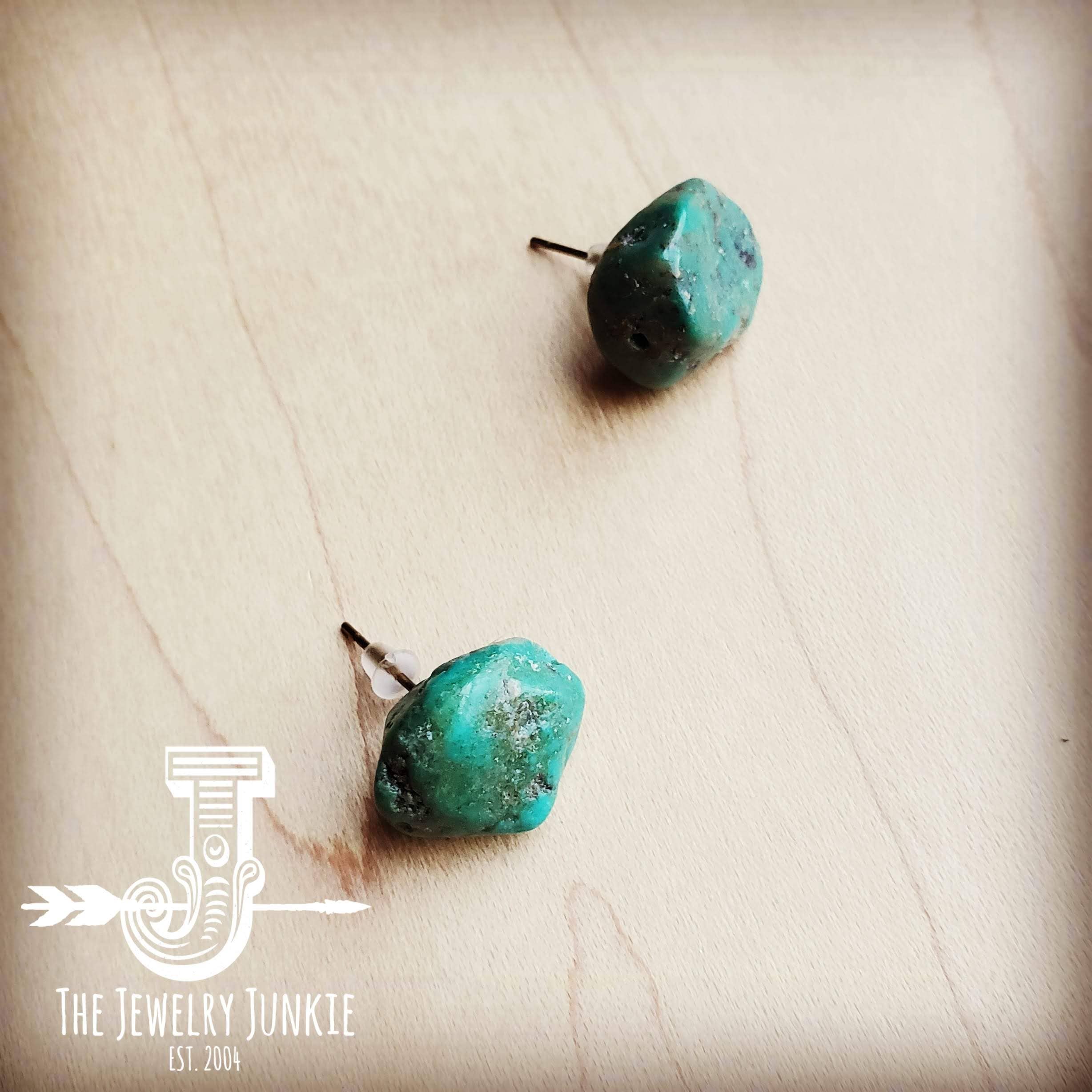 Natural Green Turquoise Stud Earrings /Stuffology Boutique-Earrings-The Jewelry Junkie-Stuffology - Where Vintage Meets Modern, A Boutique for Real Women in Crosbyton, TX