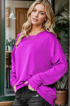 Two Tone Oversized Rib Knit Oversized Sweatshirt | Stuffology Boutique-SWEATSHIRT-Hailey Apparel-Stuffology - Where Vintage Meets Modern, A Boutique for Real Women in Crosbyton, TX