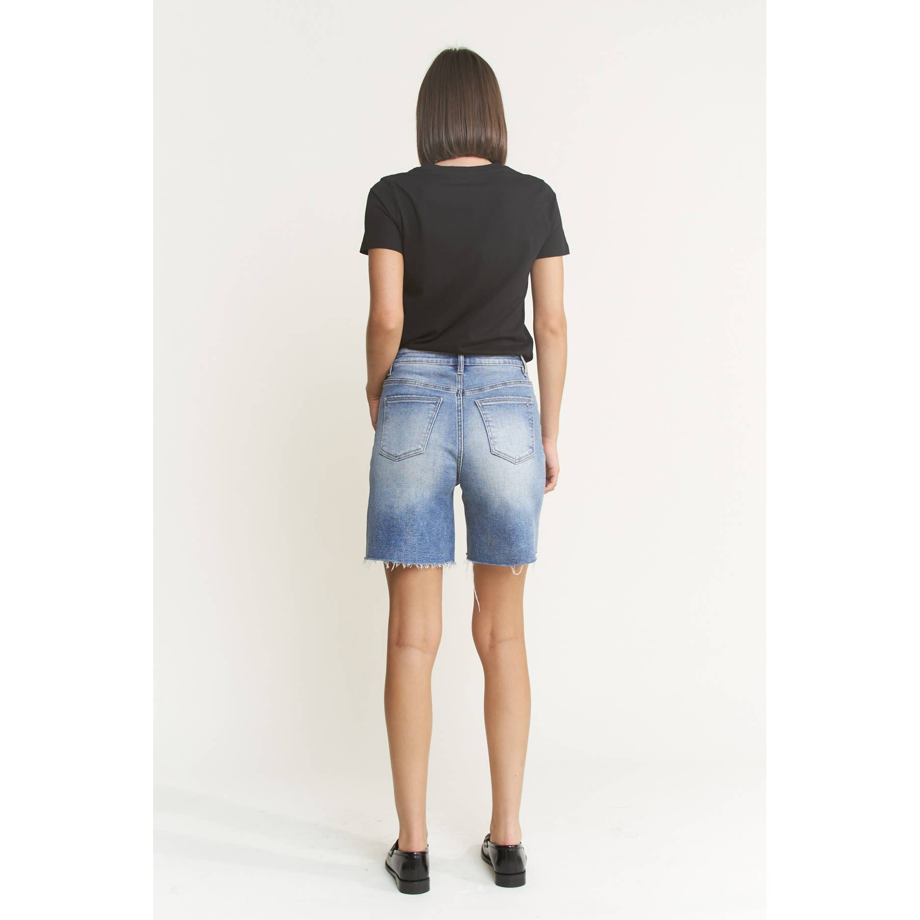SUPER HIGH VINTAGE RAW HEM BERMUDA-Mica Denim-Stuffology - Where Vintage Meets Modern, A Boutique for Real Women in Crosbyton, TX