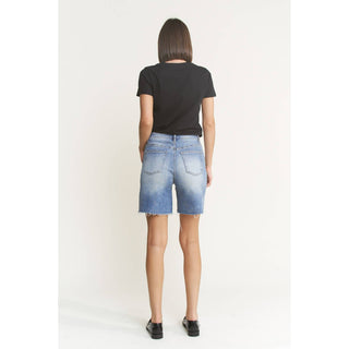 High Waist Bermuda Mica Denim Shorts-Shorts-Mica Denim-Stuffology - Where Vintage Meets Modern, A Boutique for Real Women in Crosbyton, TX