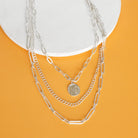 Multi Layer Coin Pendant Chain Necklace Gold or Silver Tone-Necklaces-PennyLine inc-Stuffology - Where Vintage Meets Modern, A Boutique for Real Women in Crosbyton, TX