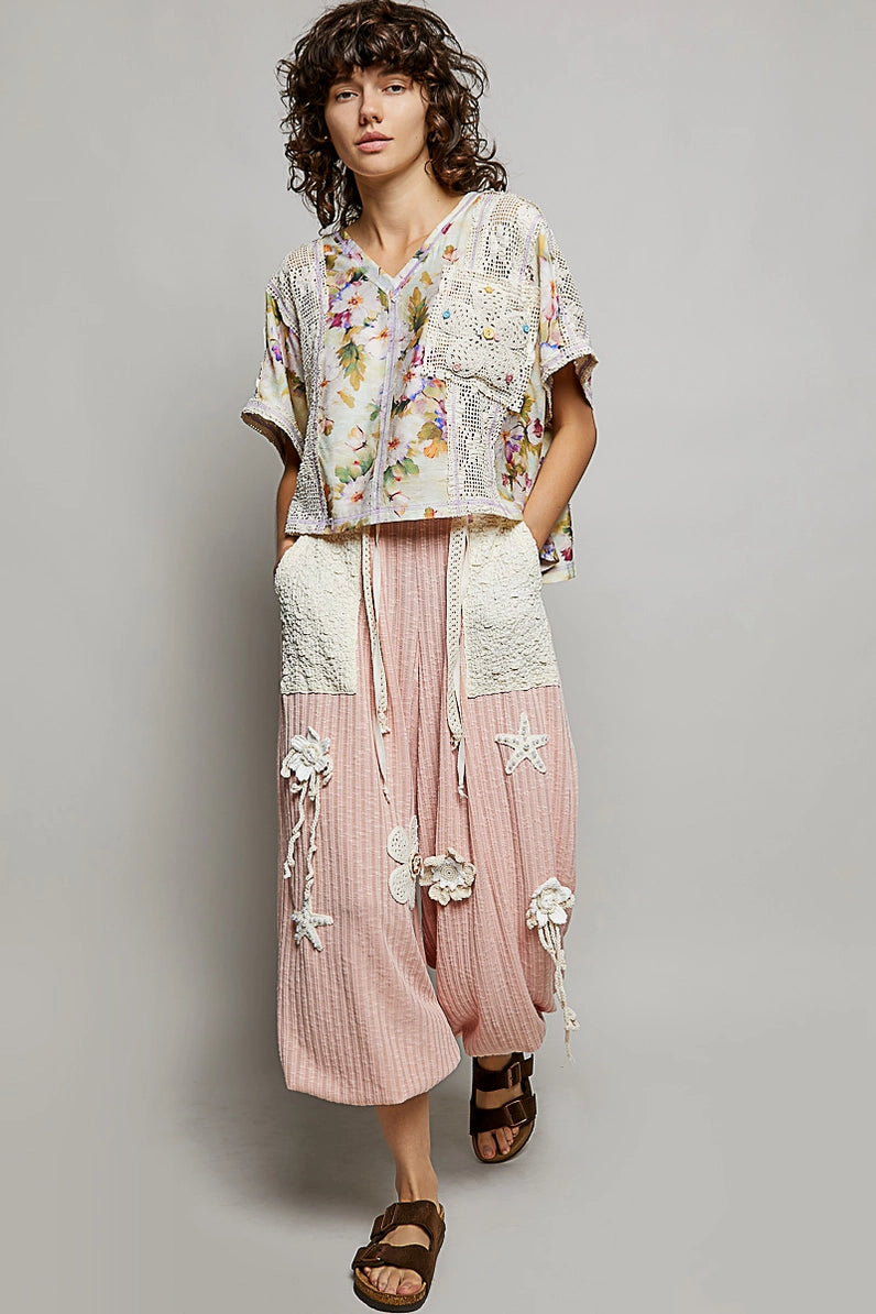 POL Clothing Patchwork Crochet Floral Top-TOP-Stuffology Boutique -Stuffology - Where Vintage Meets Modern, A Boutique for Real Women in Crosbyton, TX