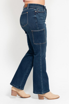 Plus Size Judy Blue High Waist Cargo Bootcut Jeans /Stuffology Boutique-Jeans-Stuffology Boutique-Stuffology - Where Vintage Meets Modern, A Boutique for Real Women in Crosbyton, TX