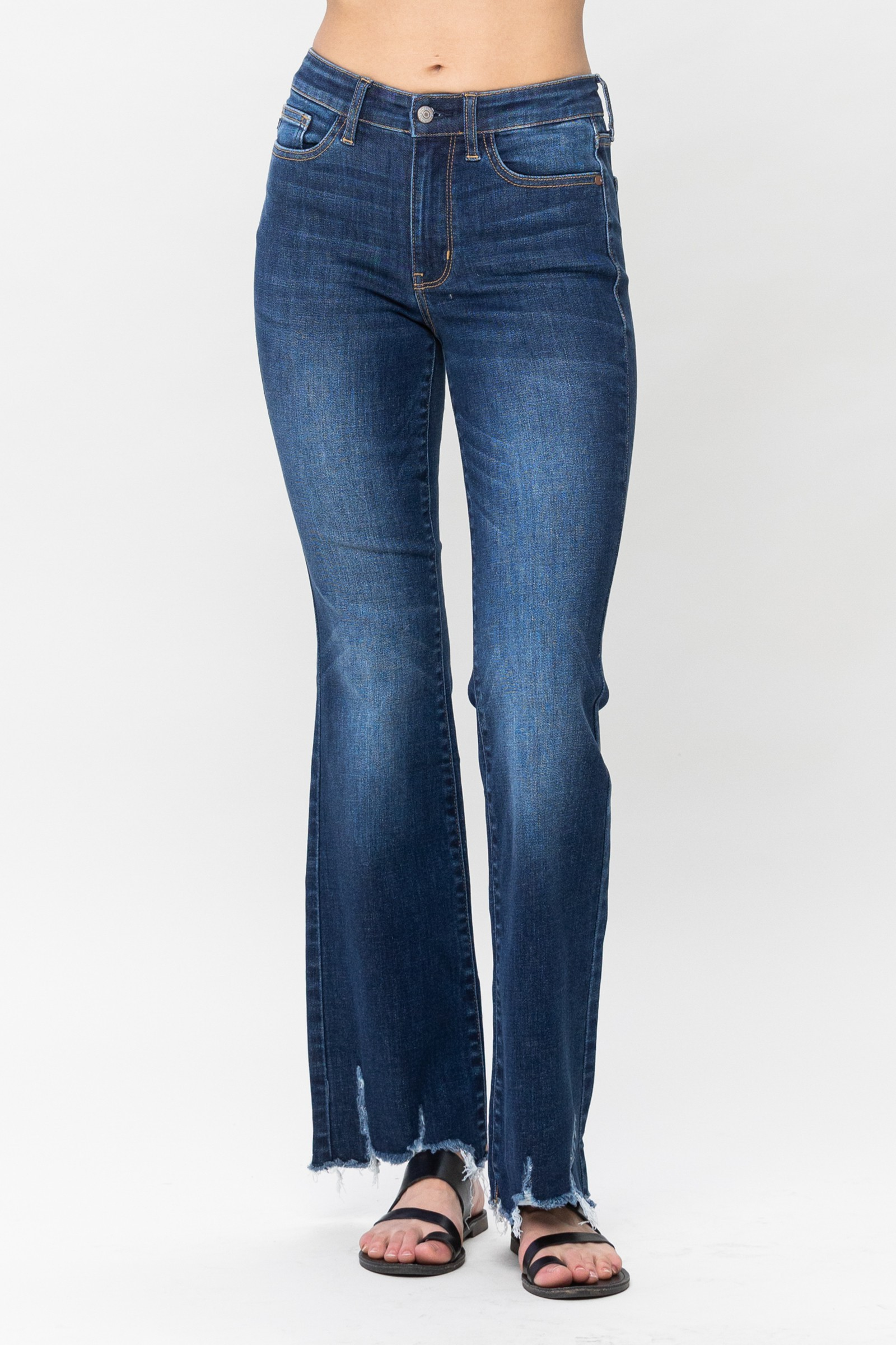 JUDY BLUE MID RISE NON-DISTRESSED BOOT CUTJEANS / STUFFOLOGY BOUTIQUE-Jeans-JUDY BLUE-Stuffology - Where Vintage Meets Modern, A Boutique for Real Women in Crosbyton, TX