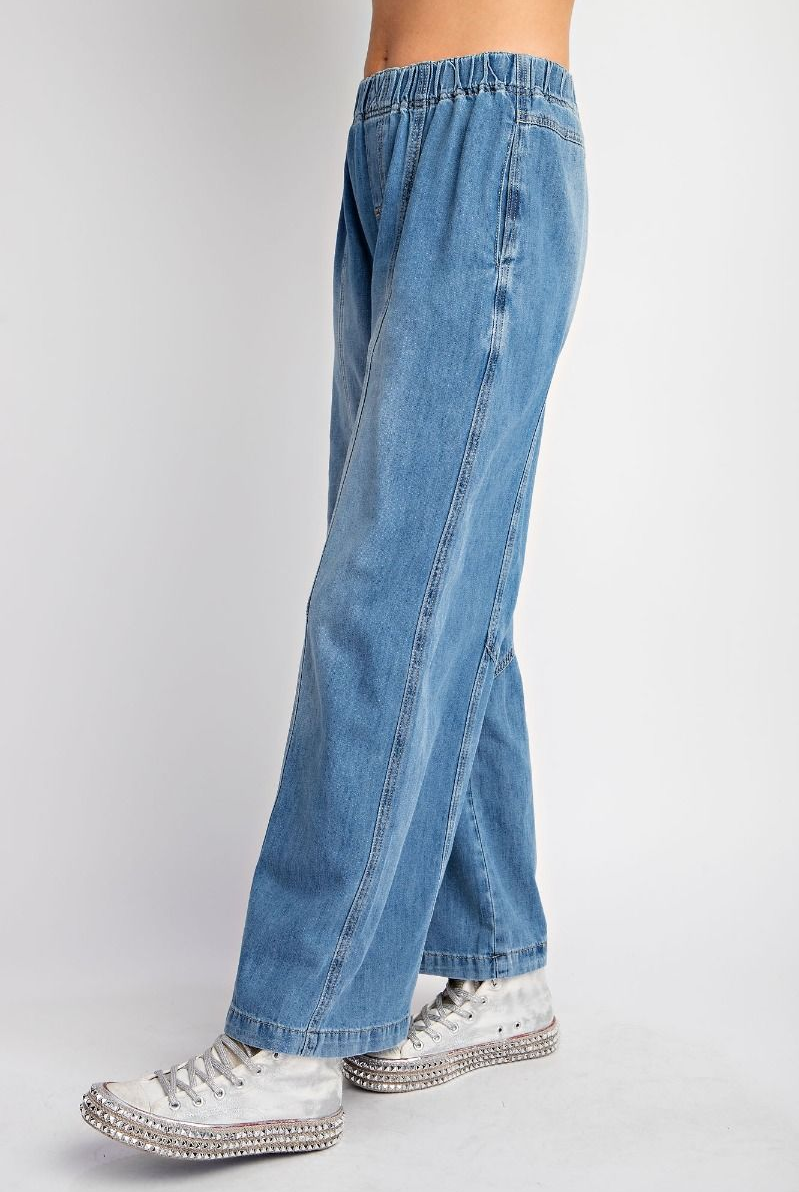WASHED DENIM WIDE LEG PANTS | STUFFOLOGY BOUTIQUE-Jeans-Easel-Stuffology - Where Vintage Meets Modern, A Boutique for Real Women in Crosbyton, TX